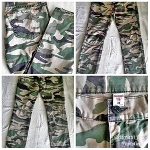 Men's True Religion Camo Skinny Moto Jeans